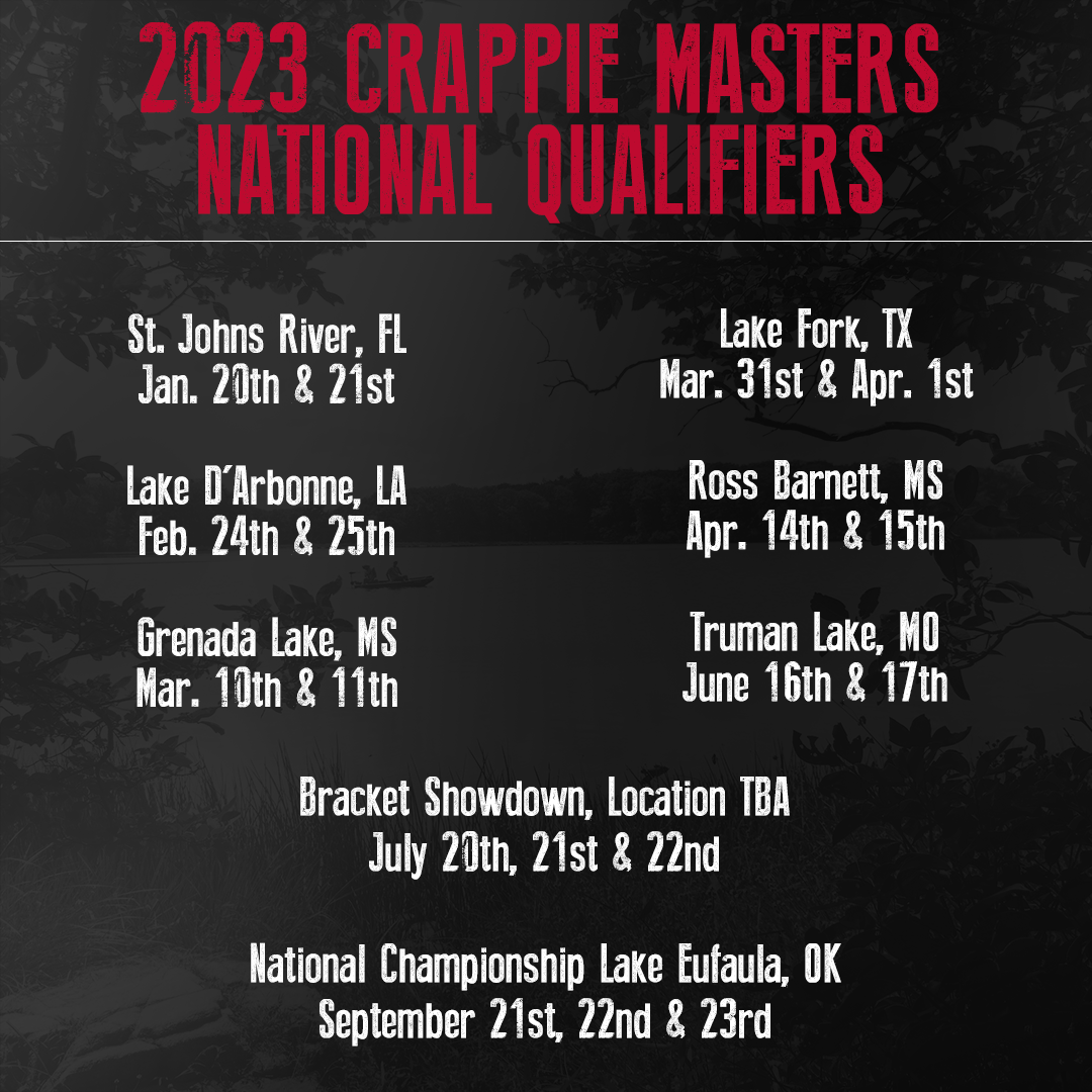 2023 Crappie Masters Elite Series Schedule CrappieFIRST