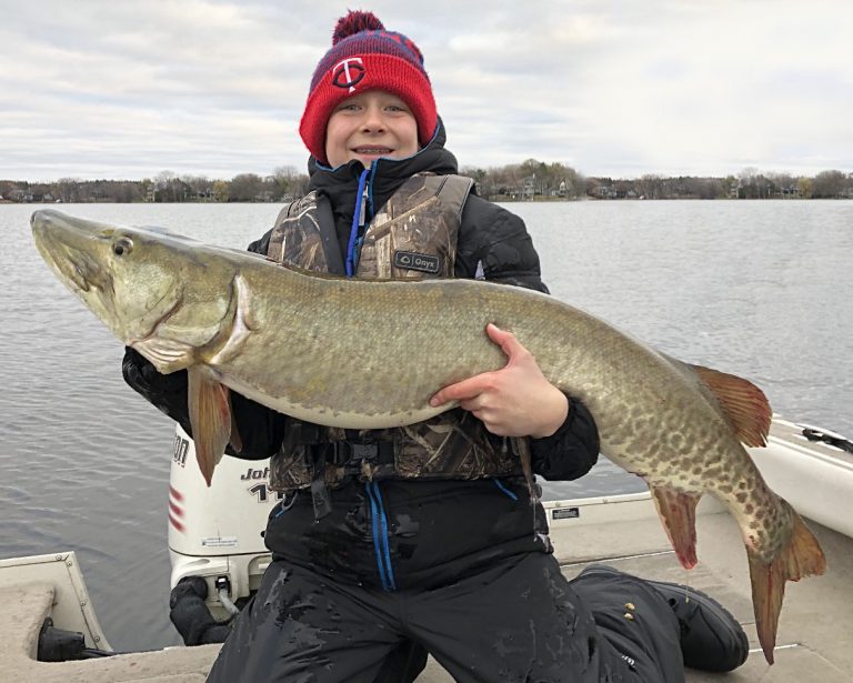 50.75 inch muskie on Metro Lake in Minneapolis Minnesota on 11/02/2019