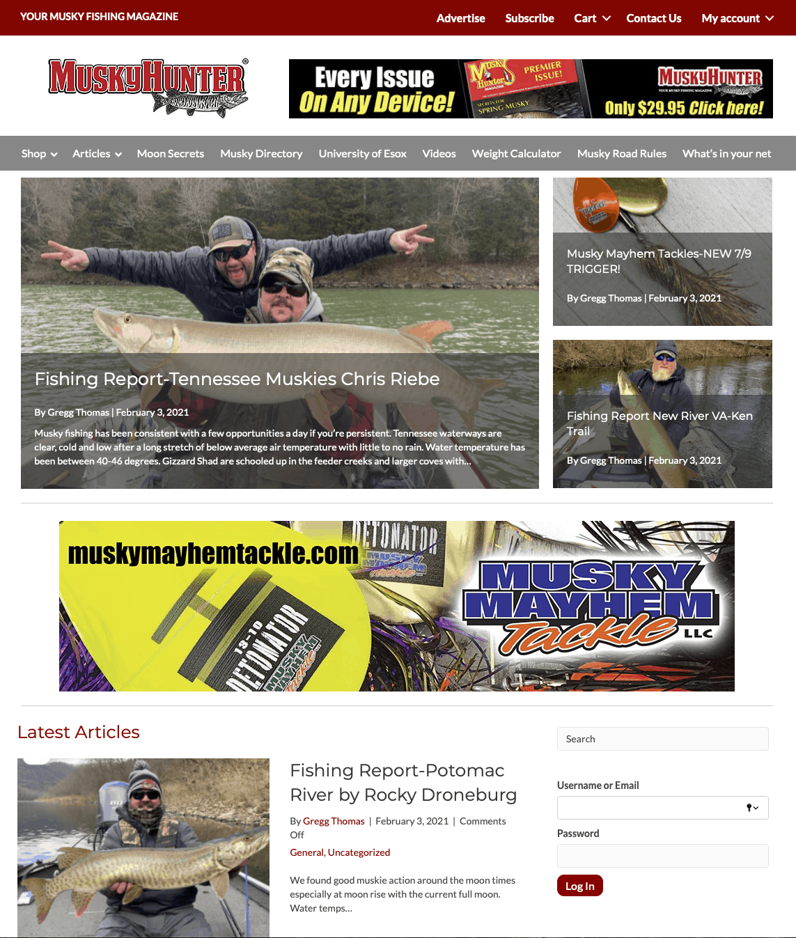 New Musky Hunter Website Debuts February/March Issue Published