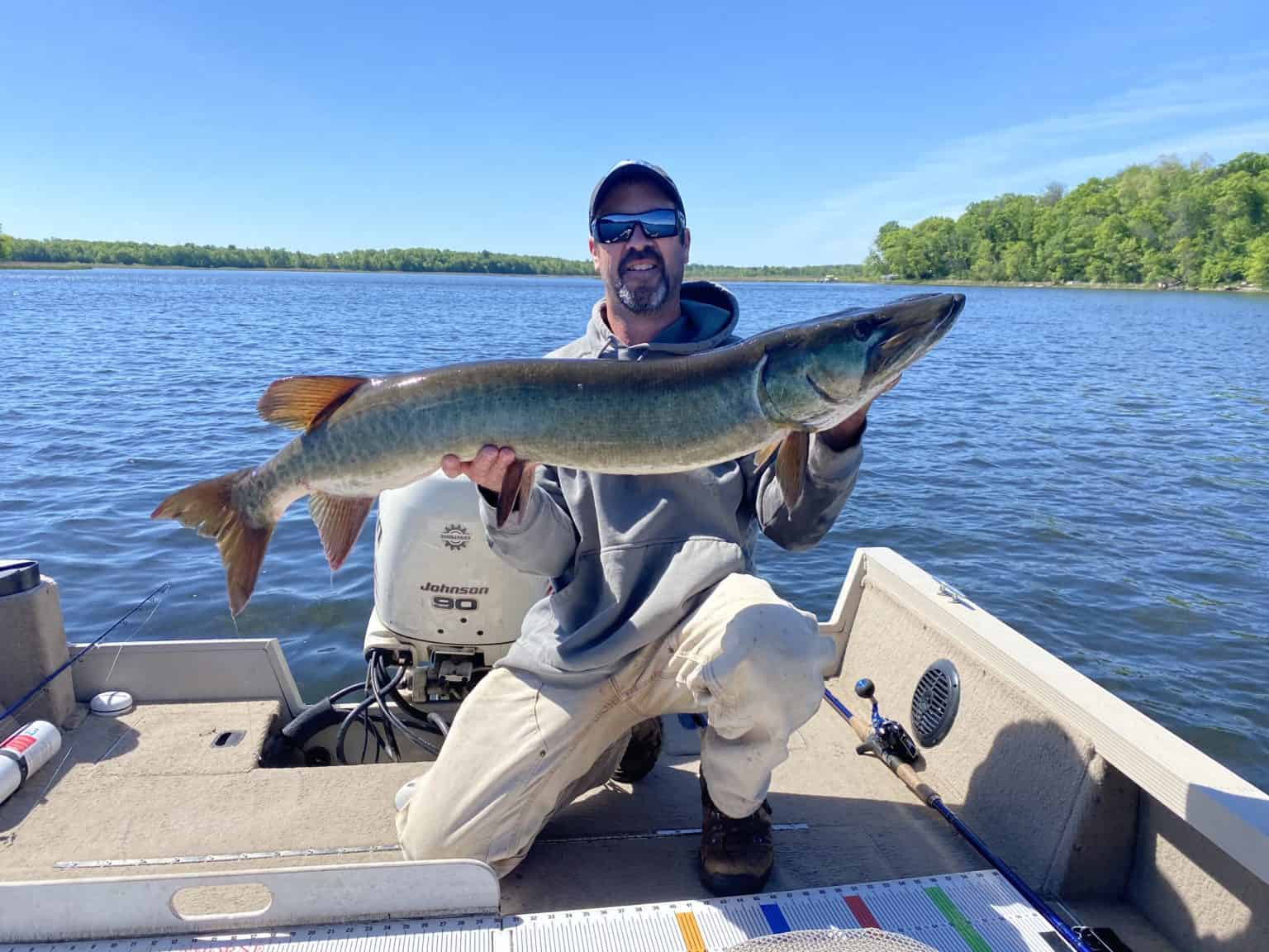 47 inch muskie on Lake X in Spooner Wisconsin on 05/29/2021 MuskieFIRST