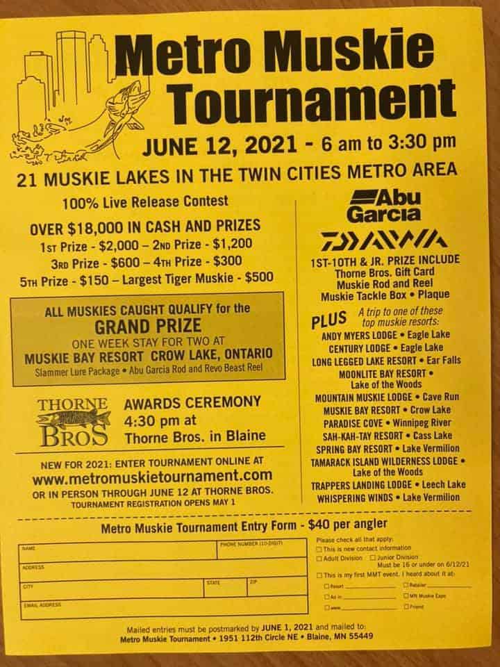 24th annual Metro Muskie Tournament is on June 12 this year MuskieFIRST