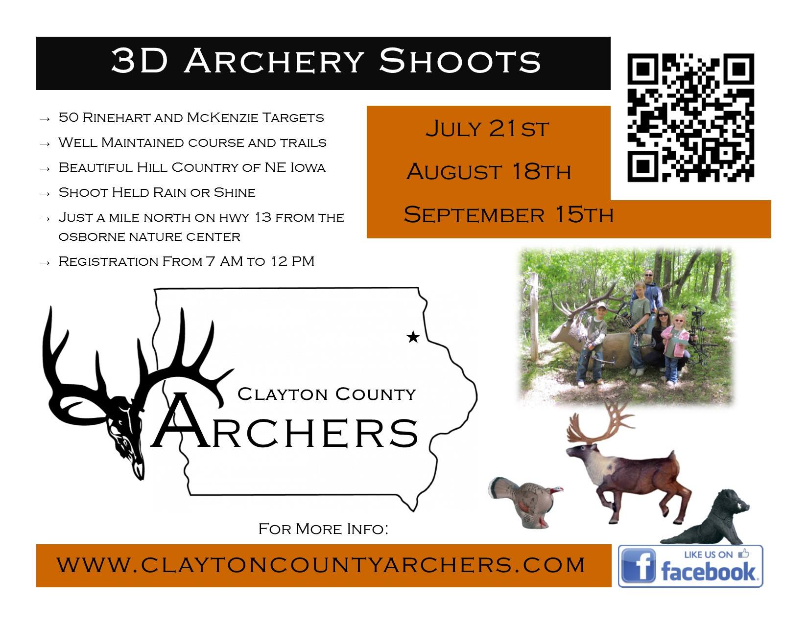 3D Archery Shoots July 21st, Aug 18th, Sep 15th - Iowa | WhitetailFIRST