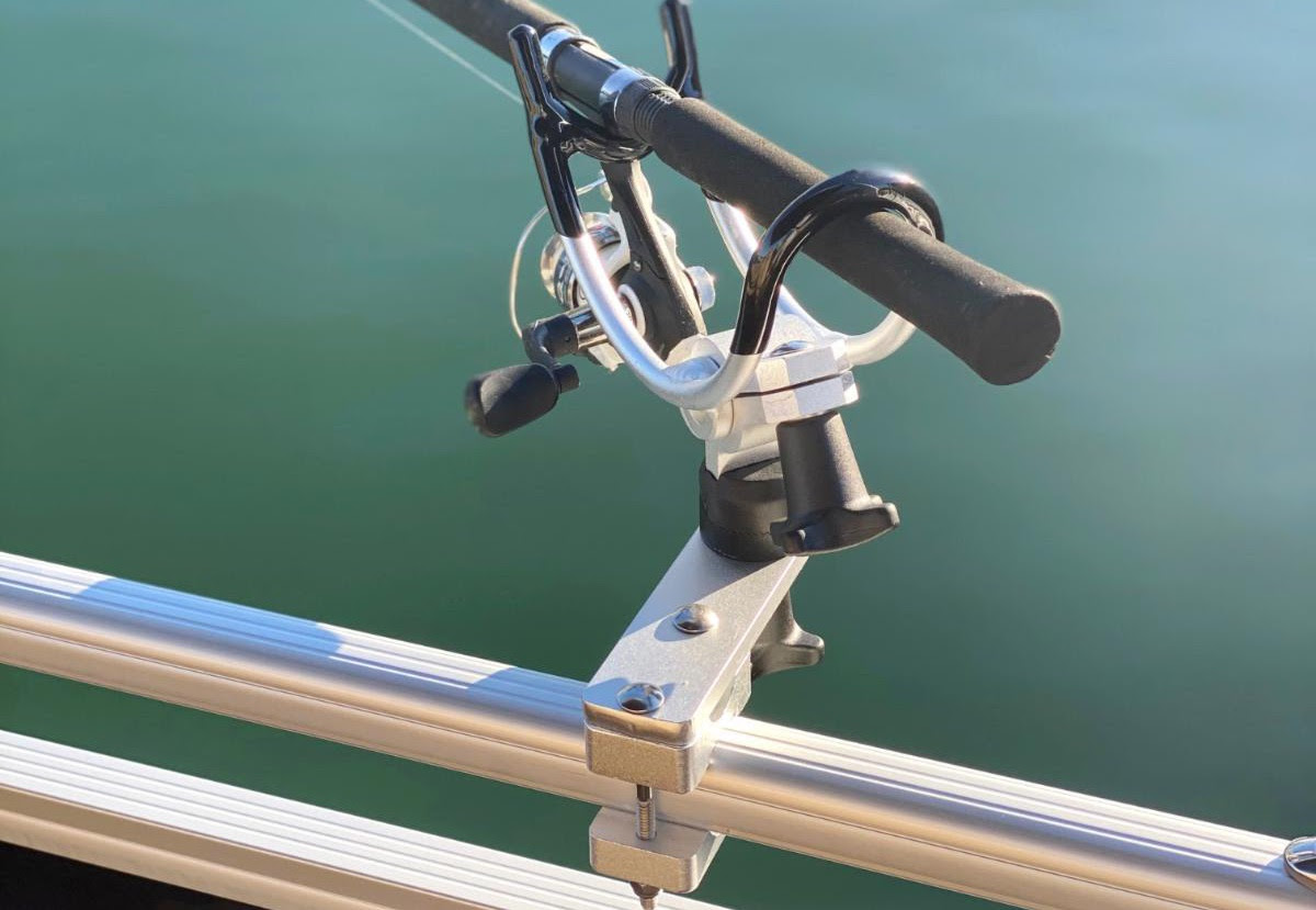 Fishing Rod Holders for Pontoon Rails Drill No Holes Adjust to any